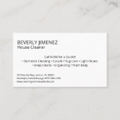 Reinigungsraum mit Spray-Flasche Visitenkarte (Rückseite)