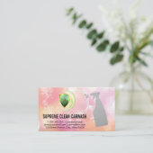 Reinigungsraum | Sprühflasche | Blasen Visitenkarte (Stehend Vorderseite)