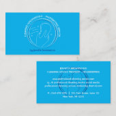 Reinigungsschwamm und Hand mit Sternen auf blau Visitenkarte (Vorne/Hinten)