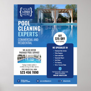 Reinigungsservice am Pool Poster