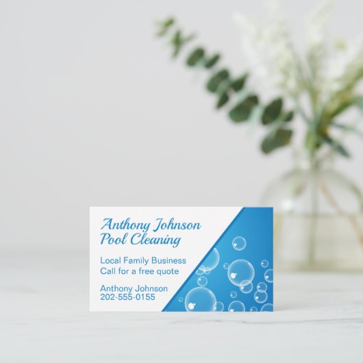 Reinigungsservice am Pool Visitenkarte (Stehend Vorderseite)