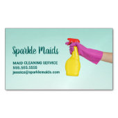 Reinigungsservice Aquamarin Trendy Magnetische Visitenkarte (Vorderseite)