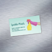 Reinigungsservice Aquamarin Trendy Magnetische Visitenkarte (Beispiel)