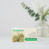 Reinigungsservice berufliches Haus Visitenkarte (Stehend Vorderseite)