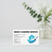 Reinigungsservice | Broom Zuhause-Logo Visitenkarte (Stehend Vorderseite)