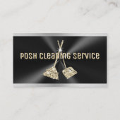 Reinigungsservice Brushed Black Metal Gold + Silbe Visitenkarte (Rückseite)