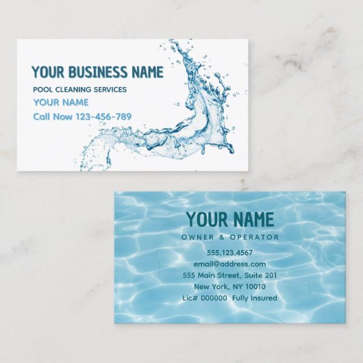 Reinigungsservice Business Card für den Wasserschl Visitenkarte (Vorne/Hinten)