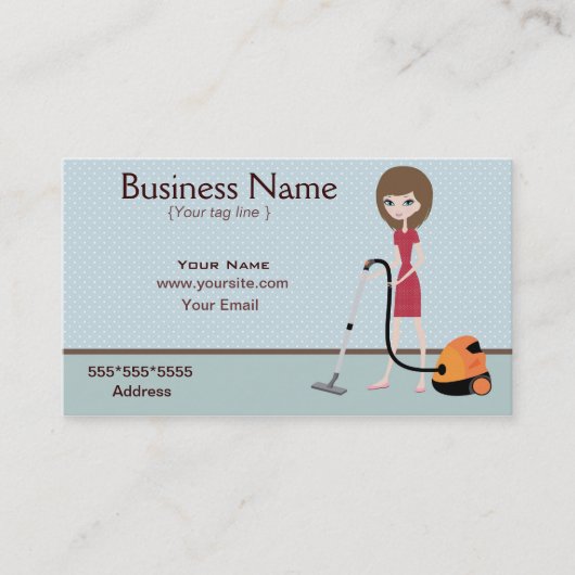 Reinigungsservice Business Card Visitenkarte (Vorderseite)