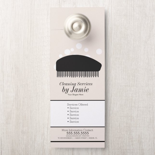 Reinigungsservice Business Dusting Bubbles Brush Türanhänger (Auf Knauf)