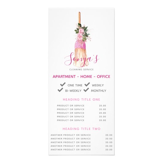 Reinigungsservice Business Promotionraum Werbekarte (Vorne)