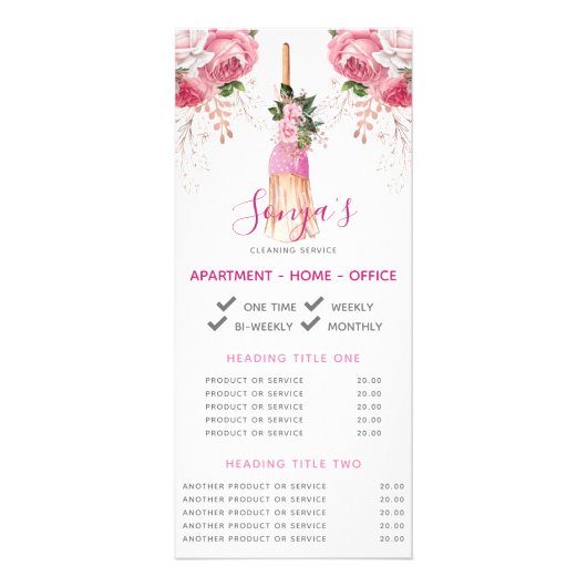 Reinigungsservice Business Promotionraum Werbekarte (Vorne)