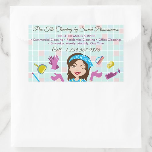 Reinigungsservice Business Washing Tile Rechteckiger Aufkleber (Tasche)