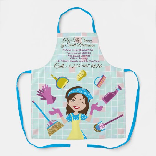 Reinigungsservice - Cartoon-Waschbecken Schürze (Vorderseite)