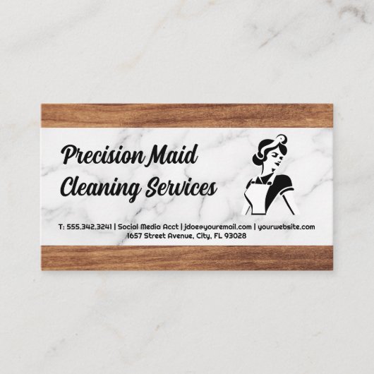 Reinigungsservice | Classic Maid-Logo Visitenkarte (Vorderseite)