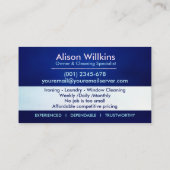 Reinigungsservice - Design im Wasserfarbenstil Visitenkarte (Rückseite)