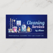 Reinigungsservice - Design im Wasserfarbenstil Visitenkarte (Vorderseite)