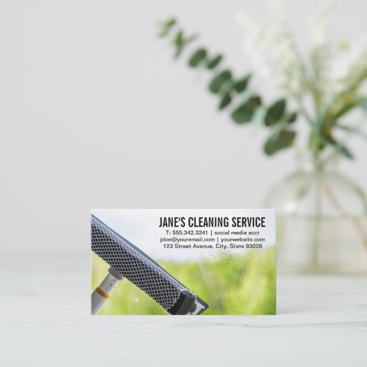 Reinigungsservice | Fensterreinigung Visitenkarte (Stehend Vorderseite)