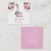 Reinigungsservice Floral Wasserfarben Staubsauger Quadratische Visitenkarte (Vorne/Hinten)