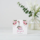 Reinigungsservice Floral Wasserfarben Staubsauger Quadratische Visitenkarte (Stehend Vorderseite)