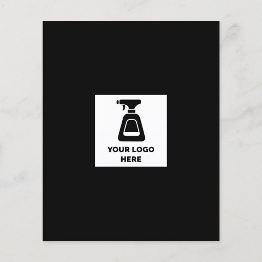 Reinigungsservice Fügen Sie Ihr Logo schwarz hinzu Flyer (Hinten)