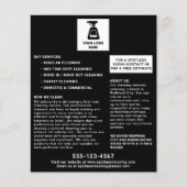 Reinigungsservice Fügen Sie Ihr Logo schwarz hinzu Flyer (Vorne)