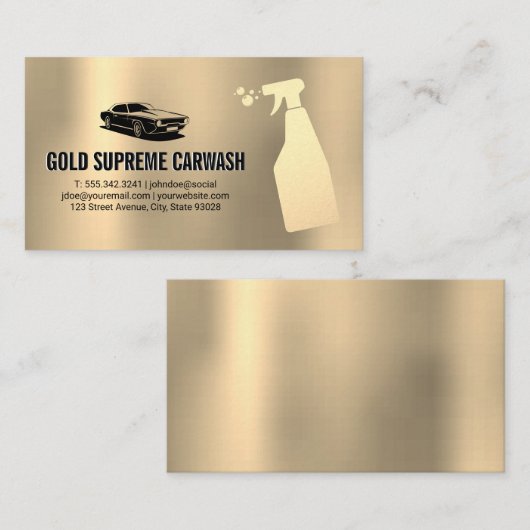 Reinigungsservice für Autos - Gold metallischer Hi Visitenkarte (Vorne/Hinten)