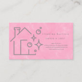 Reinigungsservice für Cartoon mit rosa Marmor Visitenkarte (Vorderseite)