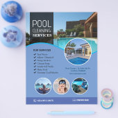 Reinigungsservice für den Pool Bearbeitbarer Flyer (Einzeln)