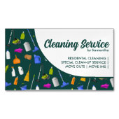 Reinigungsservice für grüne, moderne Häuser Magnetische Visitenkarte (Vorderseite)