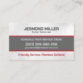 Reinigungsservice für Gutter Visitenkarte (Rückseite)