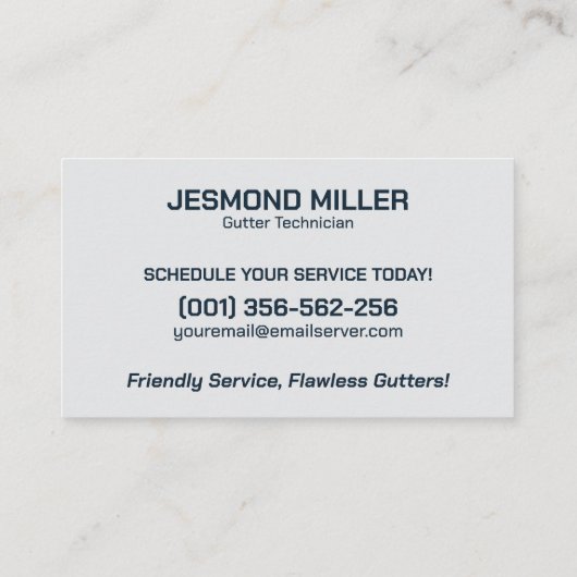 Reinigungsservice für Gutter Visitenkarte (Rückseite)