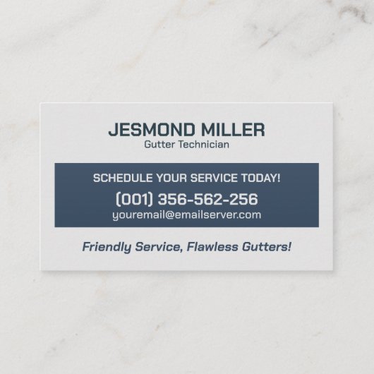 Reinigungsservice für Gutter Visitenkarte (Rückseite)