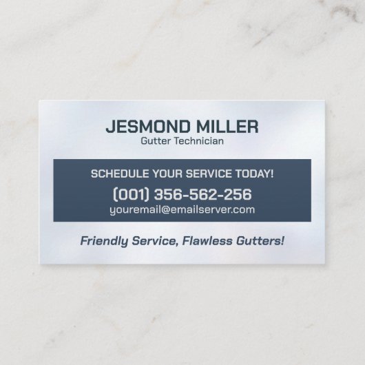 Reinigungsservice für Gutter Visitenkarte (Rückseite)