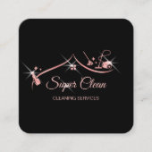 Reinigungsservice für Haushaltshilfe beruflich Quadratische Visitenkarte (Vorderseite)