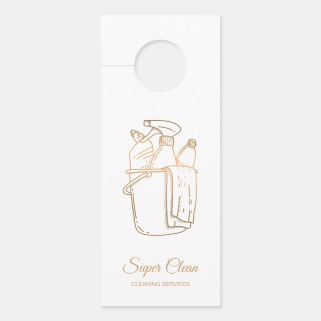 Reinigungsservice für Haushaltshilfe beruflich Türanhänger (Vorderseite)