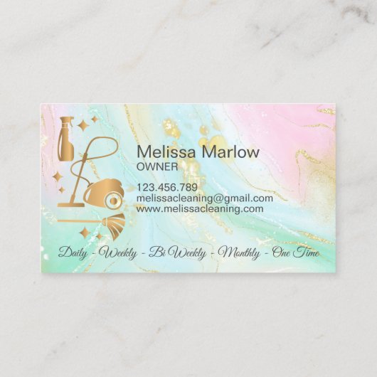 Reinigungsservice für Haushaltshilfe beruflich Visitenkarte (Rückseite)