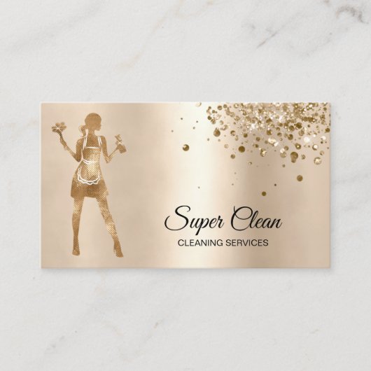 Reinigungsservice für Haushaltshilfe beruflich Visitenkarte (Vorderseite)