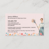 Reinigungsservice für Haustiere Zimmermädchendiens Visitenkarte (Rückseite)