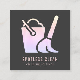 Reinigungsservice für holografische Eimer Quadratische Visitenkarte