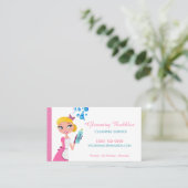 Reinigungsservice für niedliche Cartoon Haushaltsh Visitenkarte (Stehend Vorderseite)