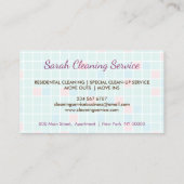 Reinigungsservice für niedliche Cartoon Haushaltsh Visitenkarte (Rückseite)