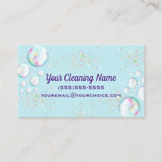 Reinigungsservice für niedliche Glitzer Haushaltsh Visitenkarte (Vorderseite)