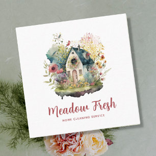 Reinigungsservice für niedliche Haustiere Quadratische Visitenkarte