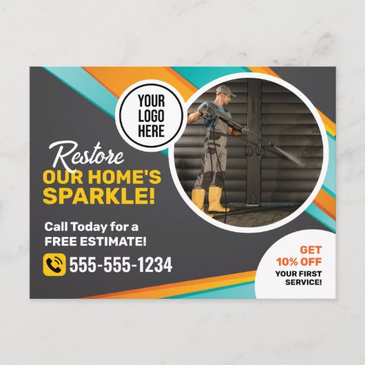 Reinigungsservice für Power- unter Druck Postkarte (Vorderseite)