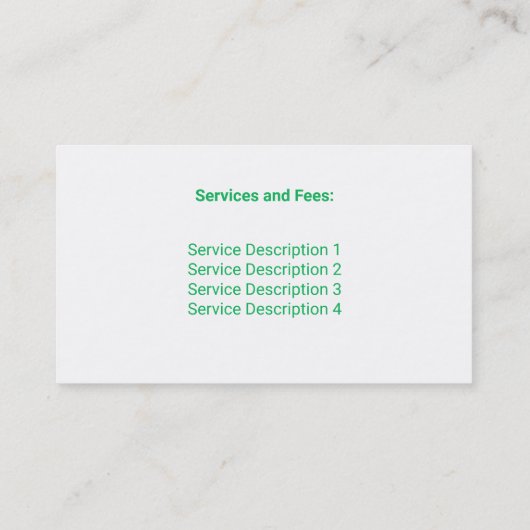 Reinigungsservice für Silhouetten Visitenkarte (Rückseite)