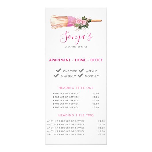 Reinigungsservice für Unternehmen Werbekarte (Vorne)