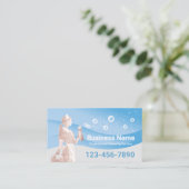 Reinigungsservice für Zimmermädchen Moderne blaue  Visitenkarte (Stehend Vorderseite)