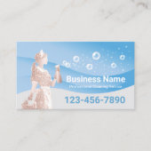 Reinigungsservice für Zimmermädchen Moderne blaue  Visitenkarte (Vorderseite)