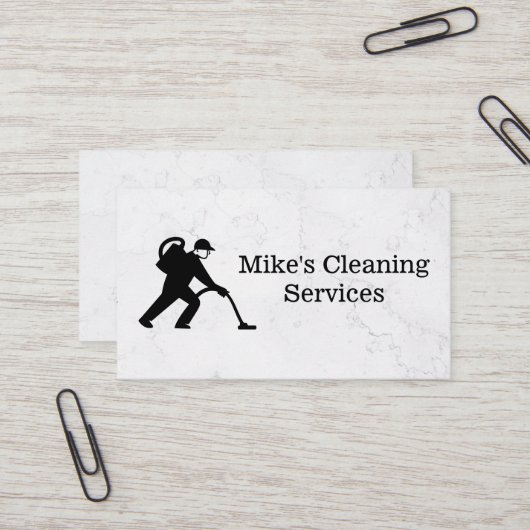 Reinigungsservice | Fußbodenreiniger Logo Visitenkarte (Vorderseite/Rückseite Beispiel)