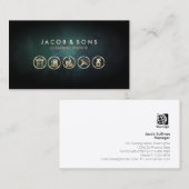 Reinigungsservice Gold Icons Türkis Grunge Busin Visitenkarte (Vorne/Hinten)